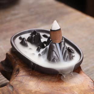 Factory Direct Wholesale Lushan Cloud Sea Waterfall Incense Burner, Incense Stick Tea Ceremony Creative Ornament, Study Room Indoor Zen Aromatherapy Item