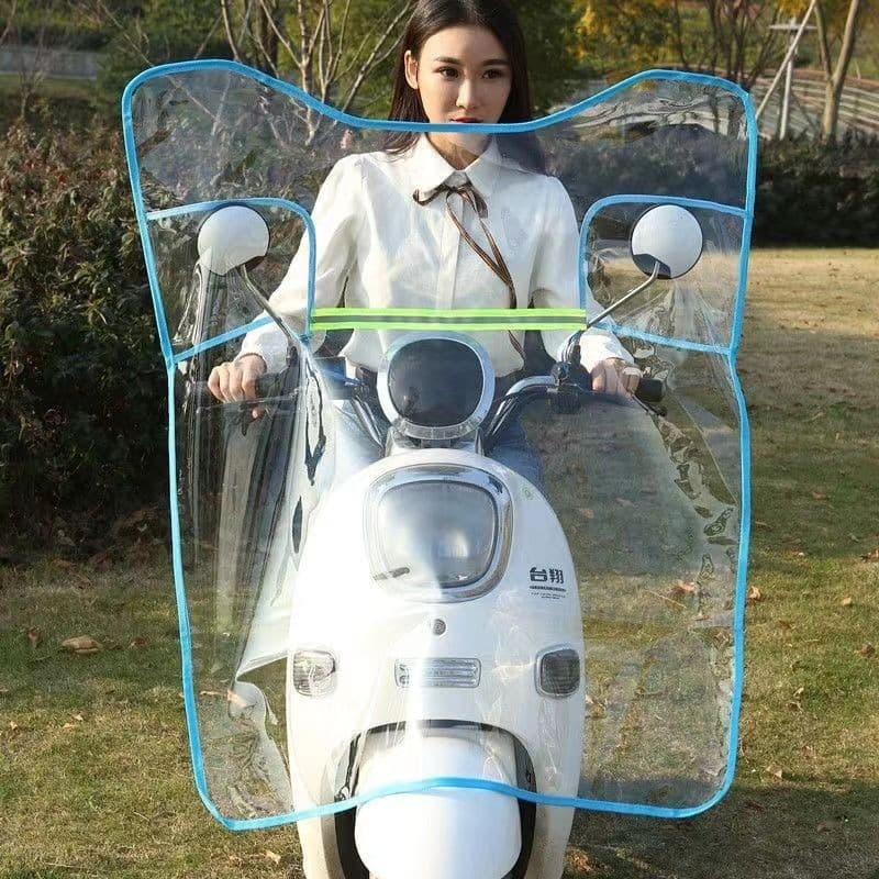 Transparent Windshield Panel for Electric Scooters and Motorcycles, Enlarged for Women's Step-Through Bikes, Rain and Wind Shield