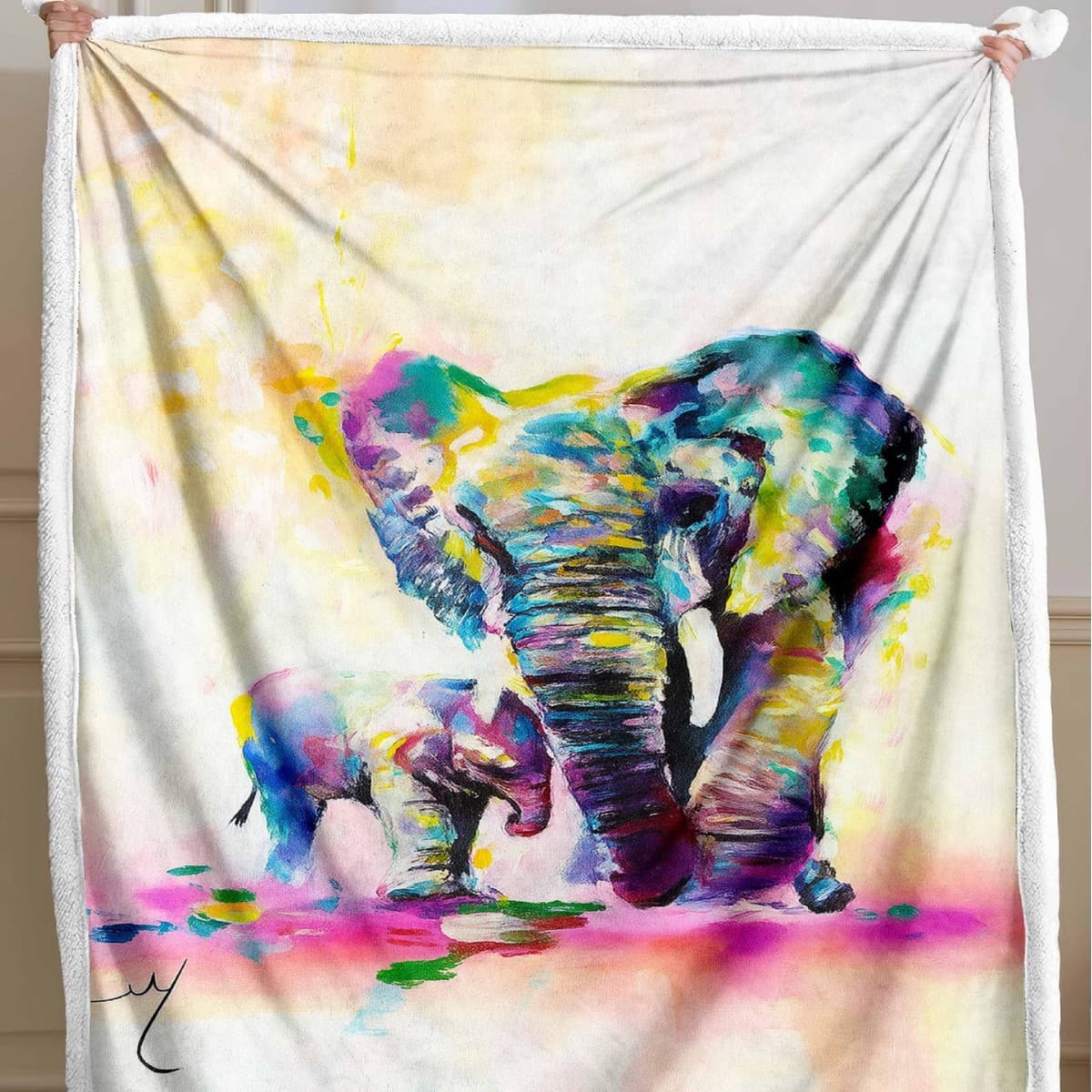 Elephant Pattern Warm Lamb Fleece Blanket Sofa Throw Bed Sheet Bedspread Amazon Wholesale Direct Sale Sofa Blanket Thickened