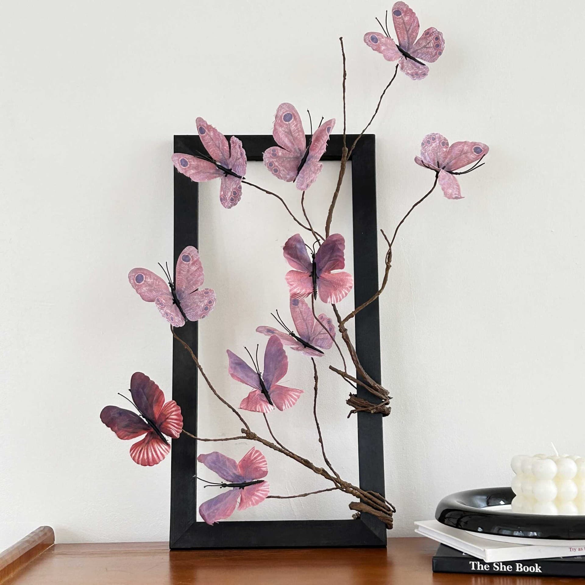 Dried Branch Butterfly Dried Twig Artificial Plant Artificial Flower Wedding Home Landscape Engineering Soft Decoration Photography Decor