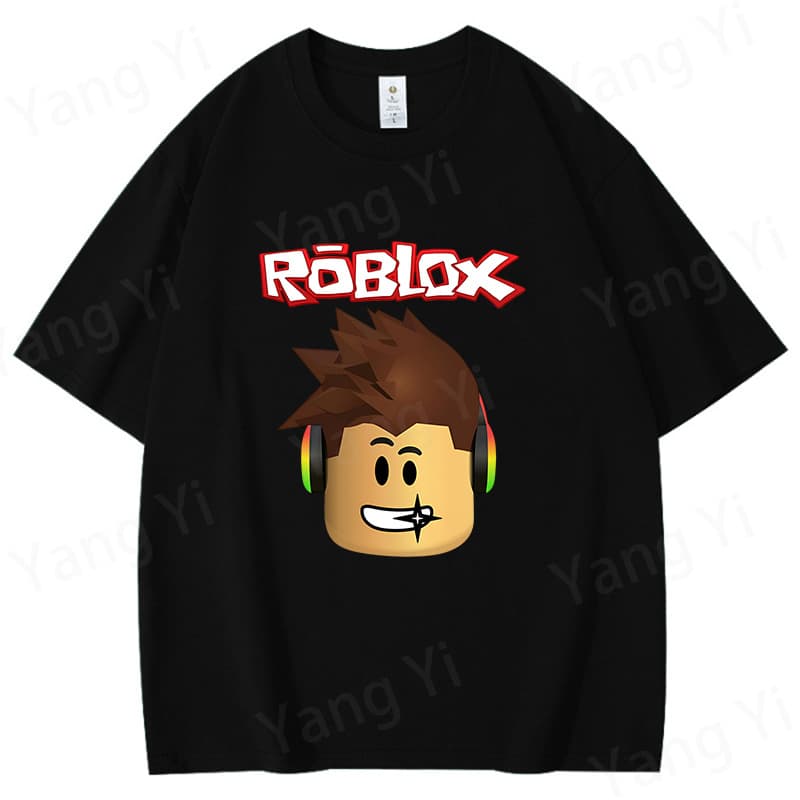 New Game Classic Roblox Printed T-Shirt Summer Short-Sleeve Men's and Women's Roblox Clothing Cotton Top