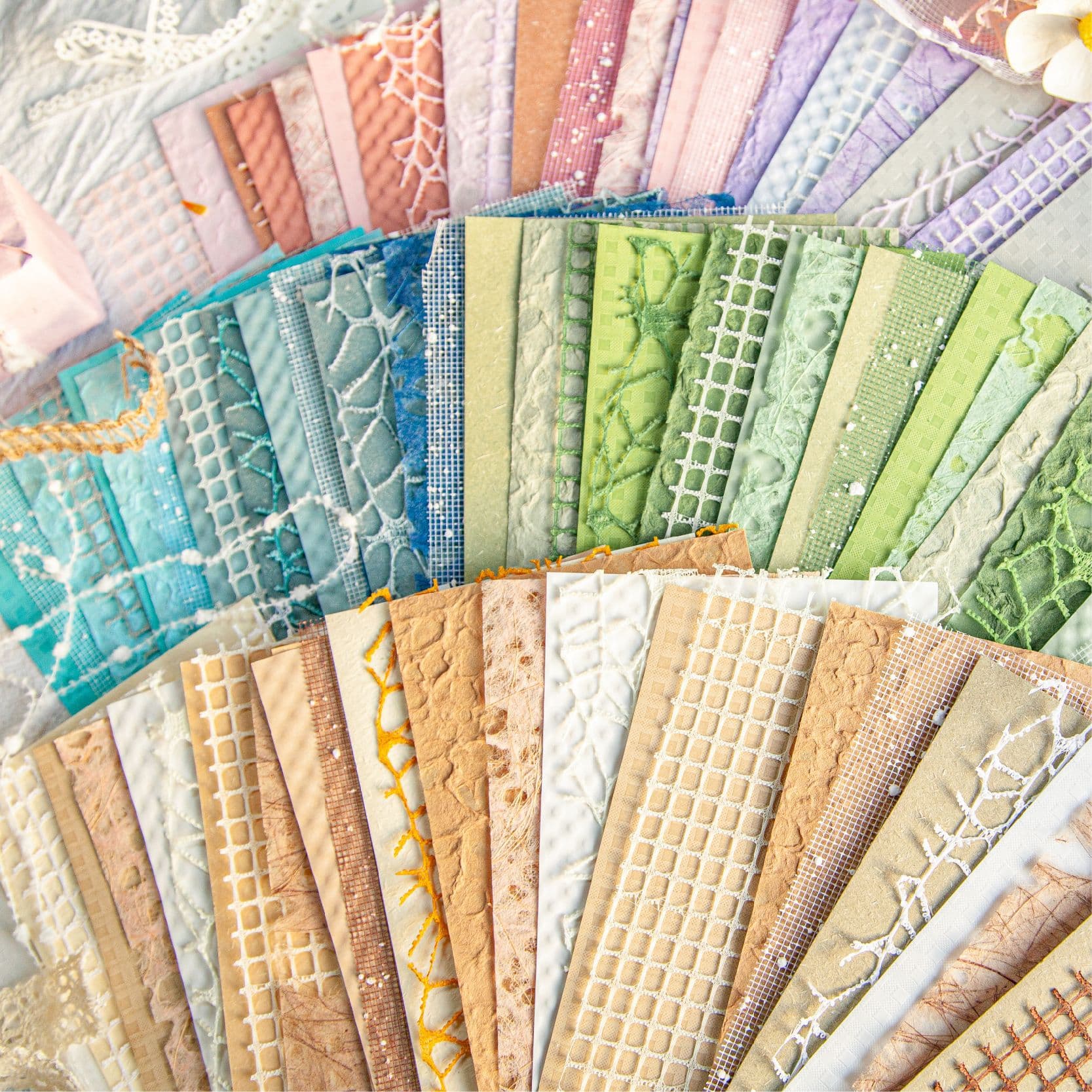 Paper and ink mixed material kit, cloud yarn series, ins packaging, flower gift box, journal decoration, base message paper