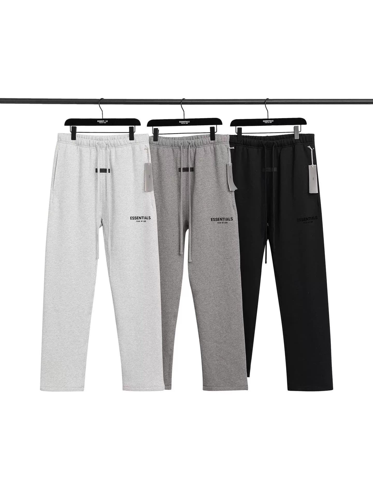FOG FEAR OF GOD Essentials Fall/Winter Fleece-Lined American Straight-Leg Casual Sweatpants for Men