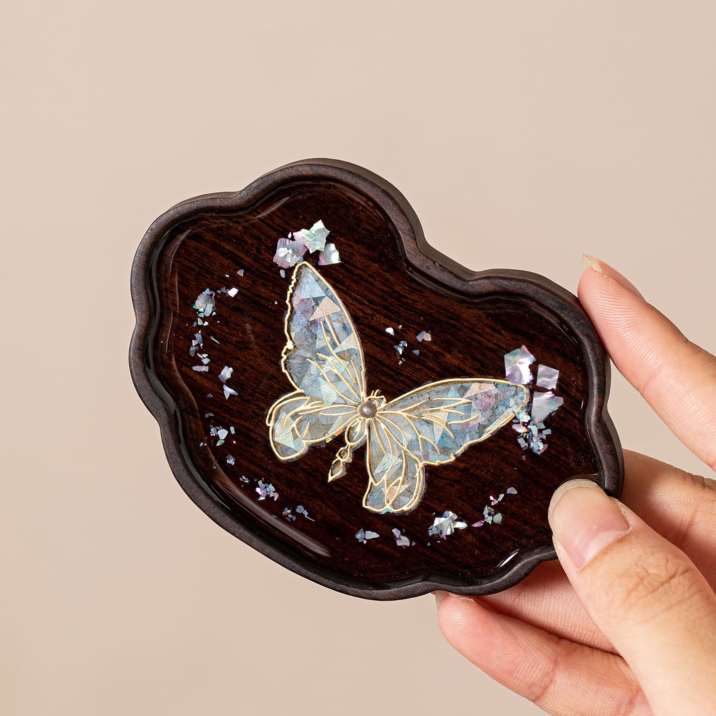 Walnut Wood Coaster Tea Tray Small Chinese Retro Solid Wood Teapot Stand Dry Brewing Tray Home Tea Cup Holder Tea Set Accessories