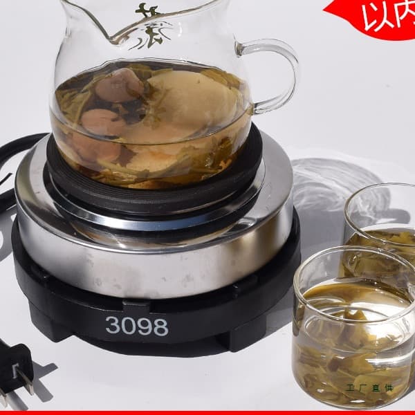 Glass Tea Brewing Pot with Electric Stove, Gansu Specialty Pot Tea Brewer, Separate Teapot and Tea Set, Complete Set Not Included