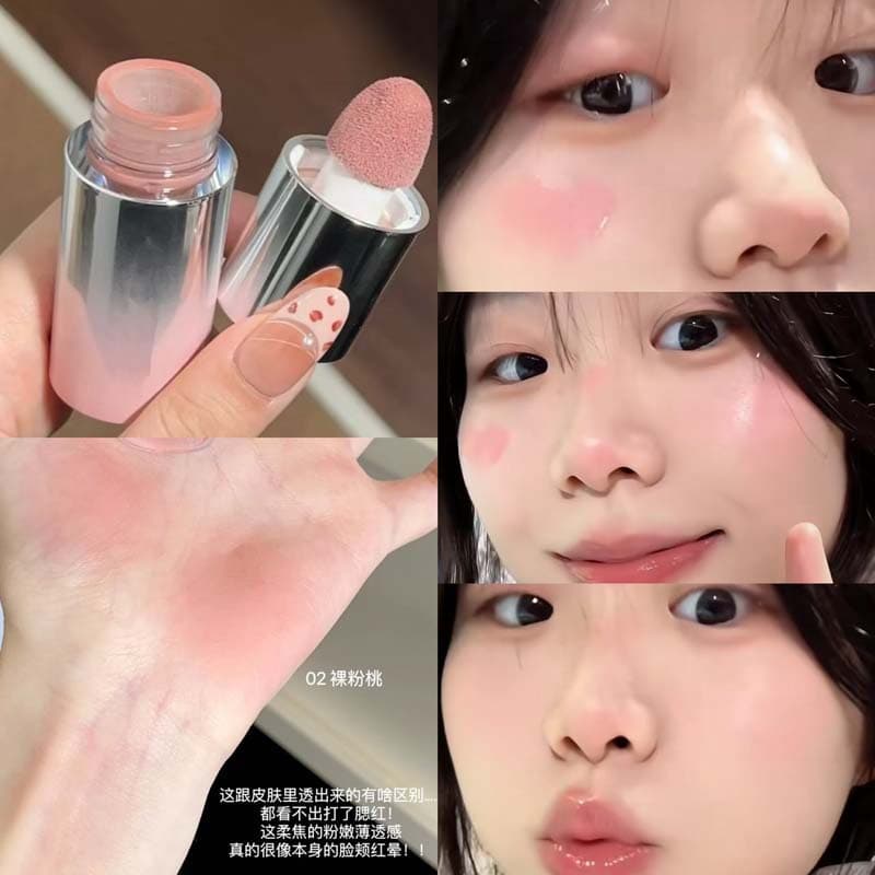 HERORANGE~Cheek Color Diffused Liquid Blush Korean Style Natural Complexion Boost Low Saturation Matte Multi-Use Liquid Blush