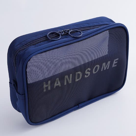 Nylon Mesh Cosmetic Bag ETC Simple Portable Storage Bag Desktop Lipstick Data Cable Cosmetic Organizer Pouch