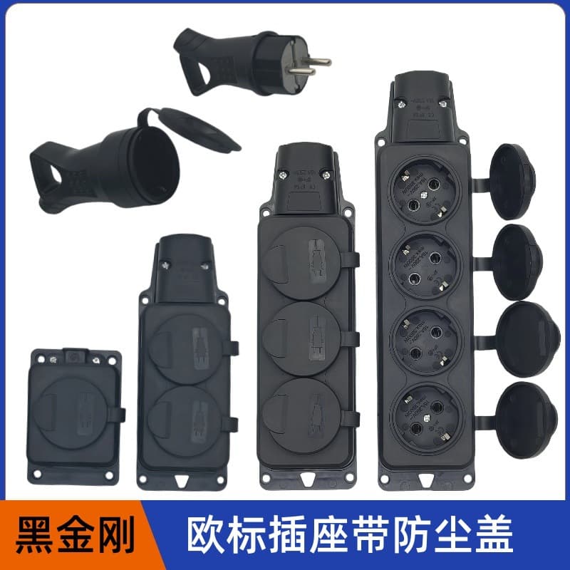 Wireless European Standard Splash-Proof Power Strip with European Plug Socket Connector Male Female Socket 16A 250V