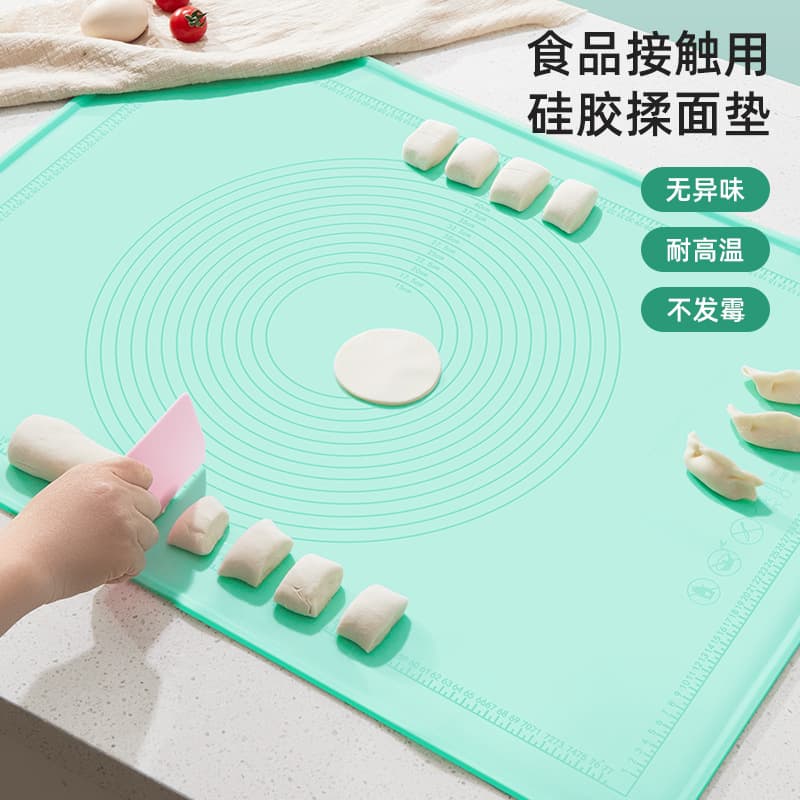 Silicone kneading mat, household waterproof, food-grade baking panel, large kitchen rolling mat and work surface mat.