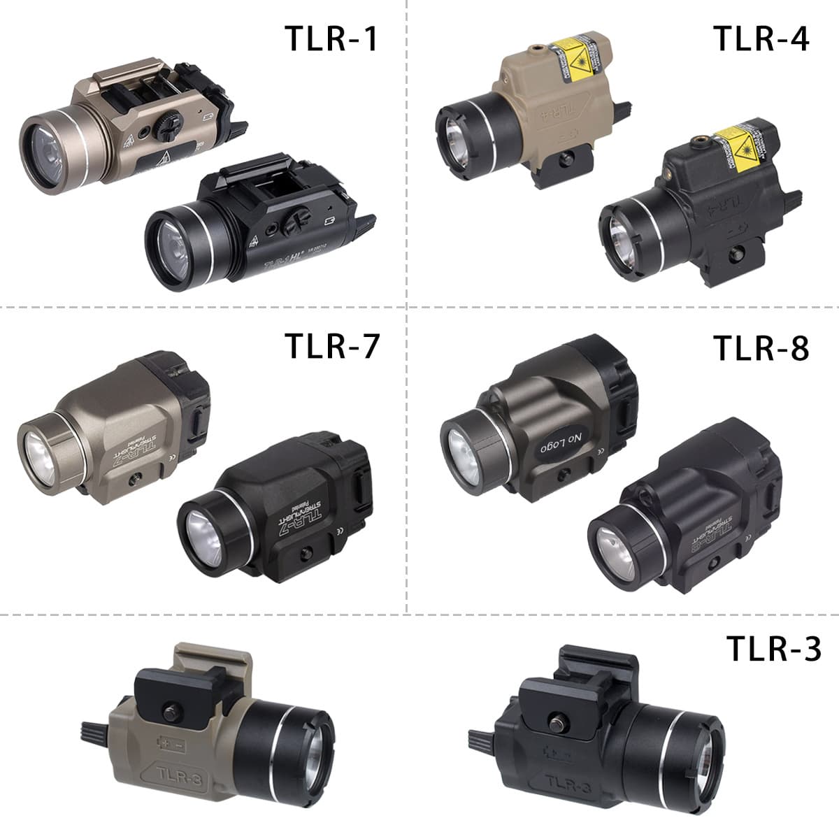 Outdoor Tactical TLR-1/4/TLR-7/8 Under-Barrel Flashlight Gun Light High Lumen Bright Strobe LED Long-Range Torch