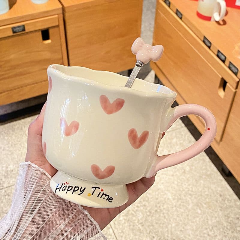 High-Looking Birthday Gift for Sisters, Ceramic Mug for Women, Household Mug, Tulip Perfume Cup, Souvenir Gift