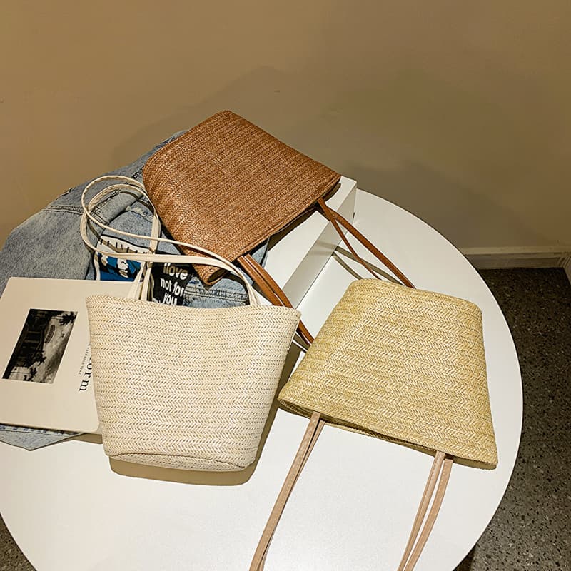 Straw Woven Bag for Women Summer 2024 New Style Versatile Crochet Shoulder Bag Vacation Handbag Beach Tote