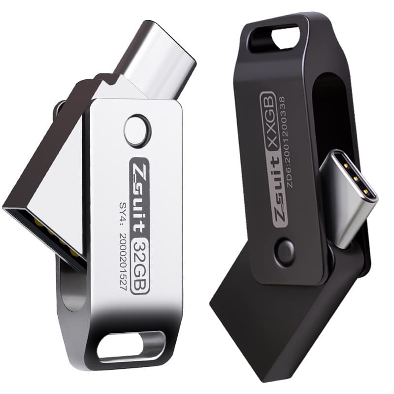 Type-C Phone USB Flash Drive Mi 5/4C Dual Connector Metal Rotating OTG USB 3.0 Gift USB Drive Custom Wholesale