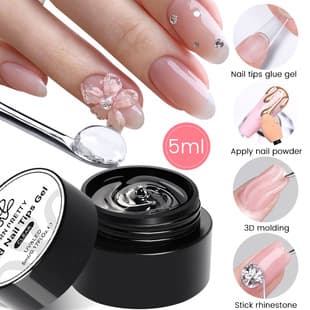 BORN PRETTY Japanese Style Solid Nail Glue Gel Non-damaging Jar Adhesive for Nail Tips Photocuring Gel