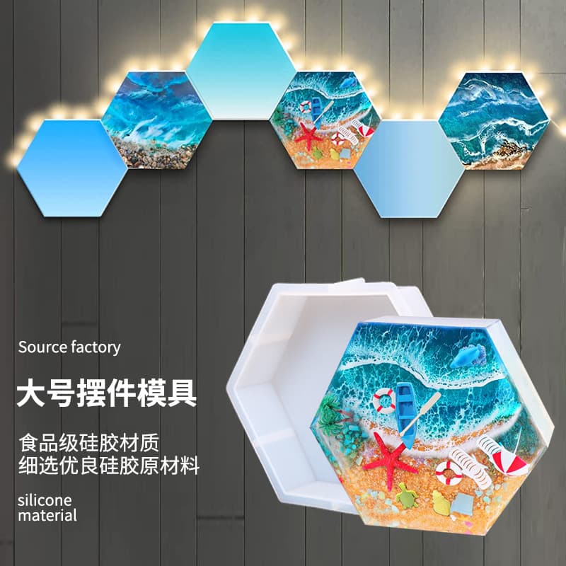Yixing DIY New Large Square Rectangle Heart Decoration Silicone Mold Home Bookshelf Epoxy Resin Decoration