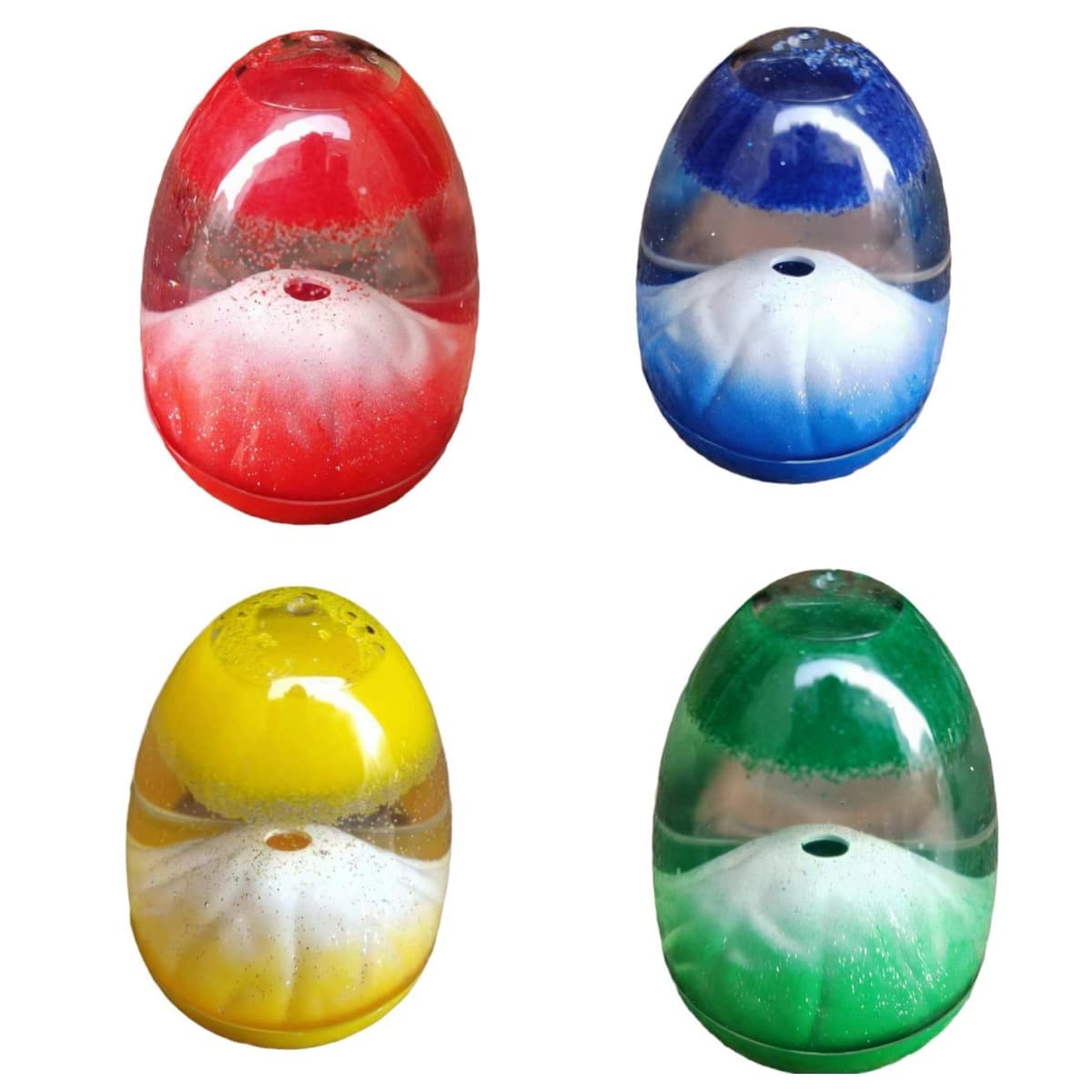 Eggshell Volcano Eruption Floating Sand Volcanic Eruption Ornament Acrylic Crystal Liquid Hourglass Unique Timer Decor