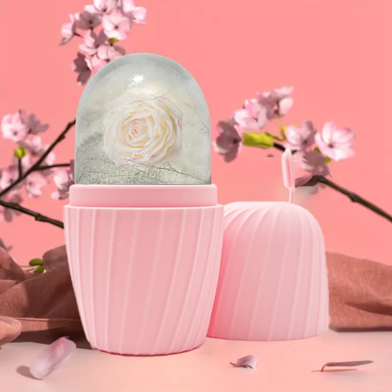 Rejuvenating Ice Roller Massager - Facial Ice Pack for Relieving Puffiness and Contouring, Reusable and Leak-proof