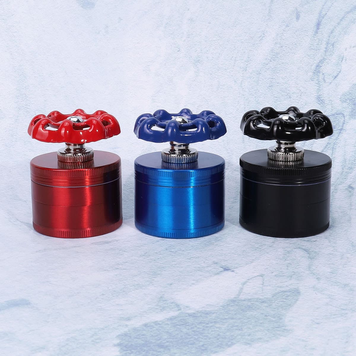 50mm Amazon Hot-Selling Hand-Crank Valve Zinc Alloy Grinder: Four-Layer Metal Grinding Mill, Herb Grinder, Shredder