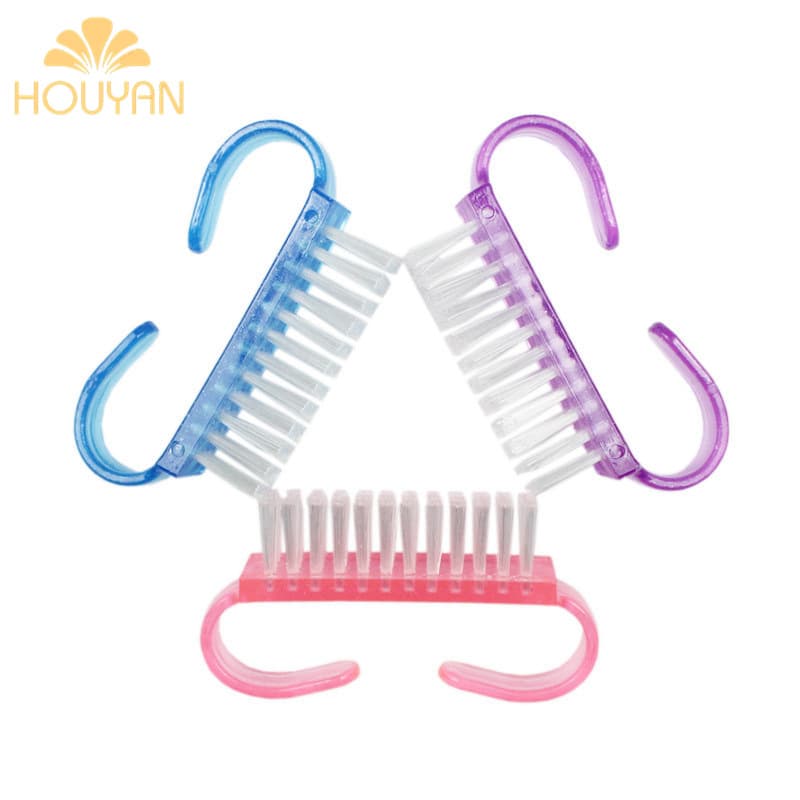 Nail Dust Brush Small Goat Horn Brush Pink Blue Purple Dust Brush Small Horn Brush for Cleaning Nail Surface
