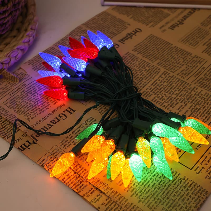C6 C4 Bubble Bulb String Lights, Point Control, Strawberry LED Lights, Garden Decoration String Lights, Outdoor Waterproof Garden Lights