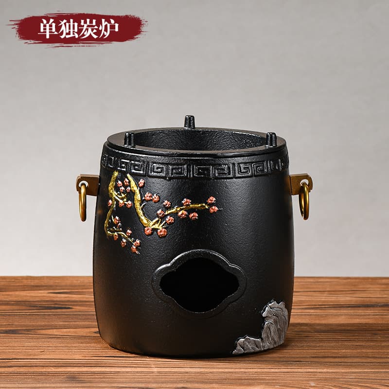 Household tea brewing charcoal stove, cast iron stove, charcoal fire stove for boiling water and brewing tea, single-burner charcoal stove, heating element.