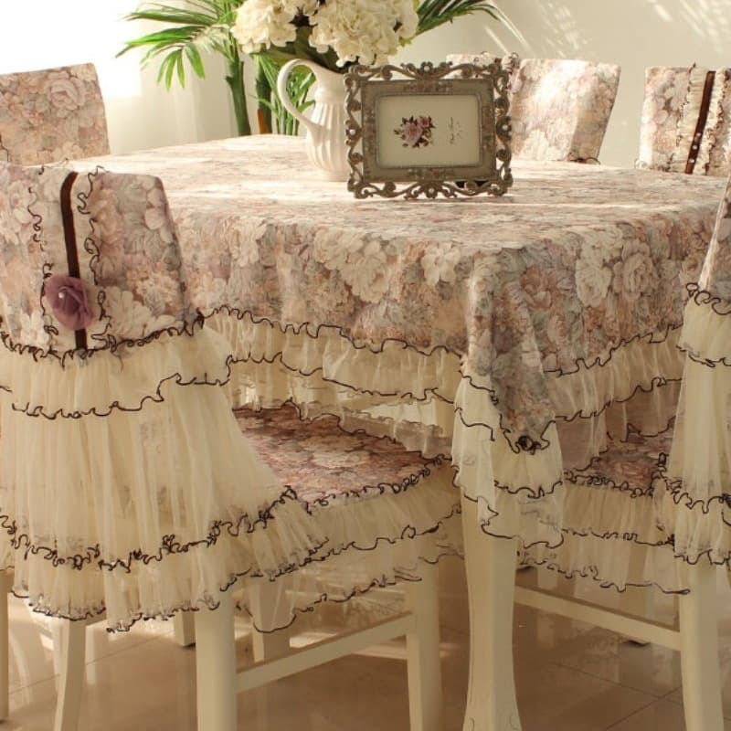 Rectangular Tablecloth Chair Cover Cushion Set European Style Coffee Table Cloth Fabric Dining Chair Cover Tablecloth