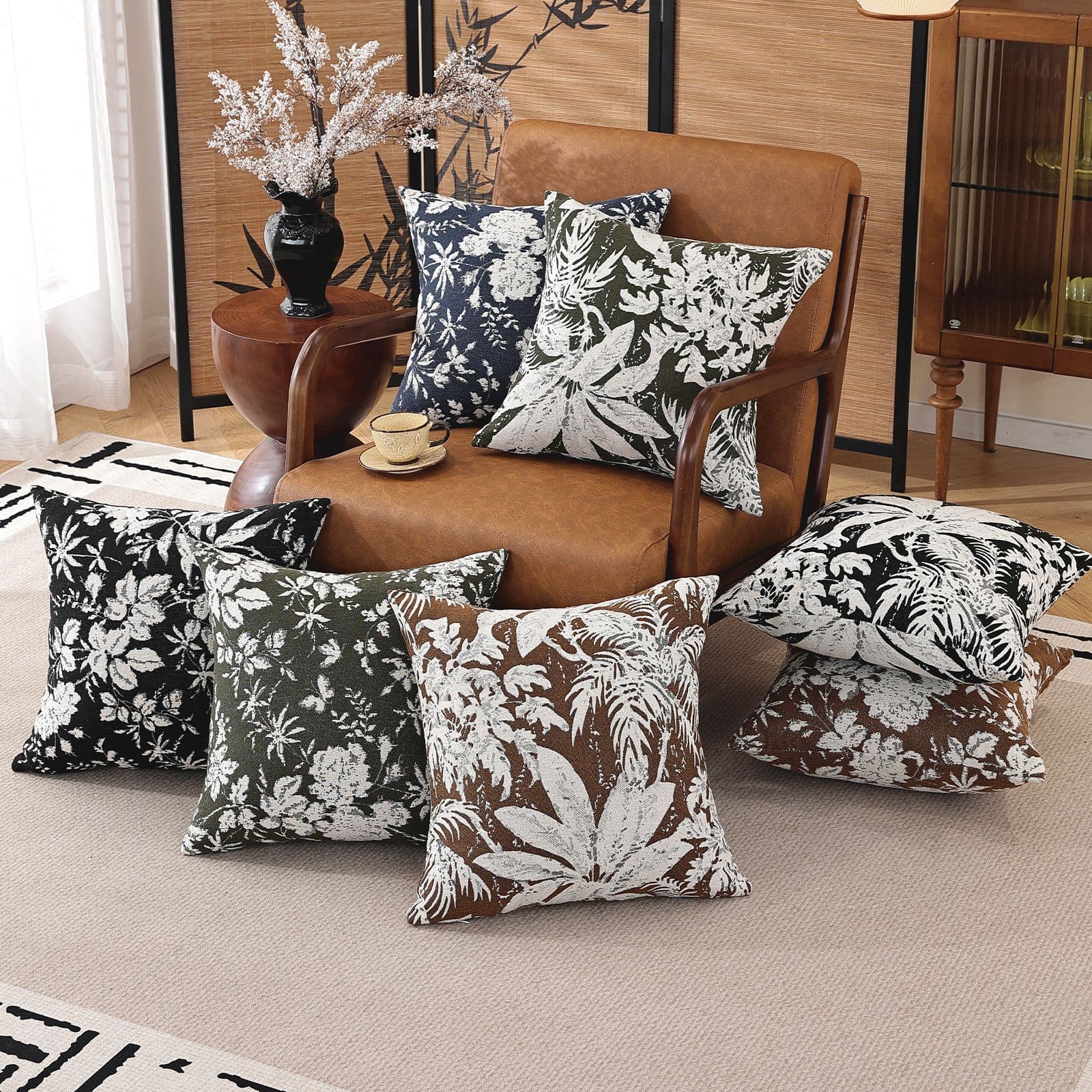 Vintage Retro Throw Pillow Cover Nordic Style Living Room Decorative Cushion Cover Black Bed Headrest Cushion Cover Car Lumbar Pillow Office