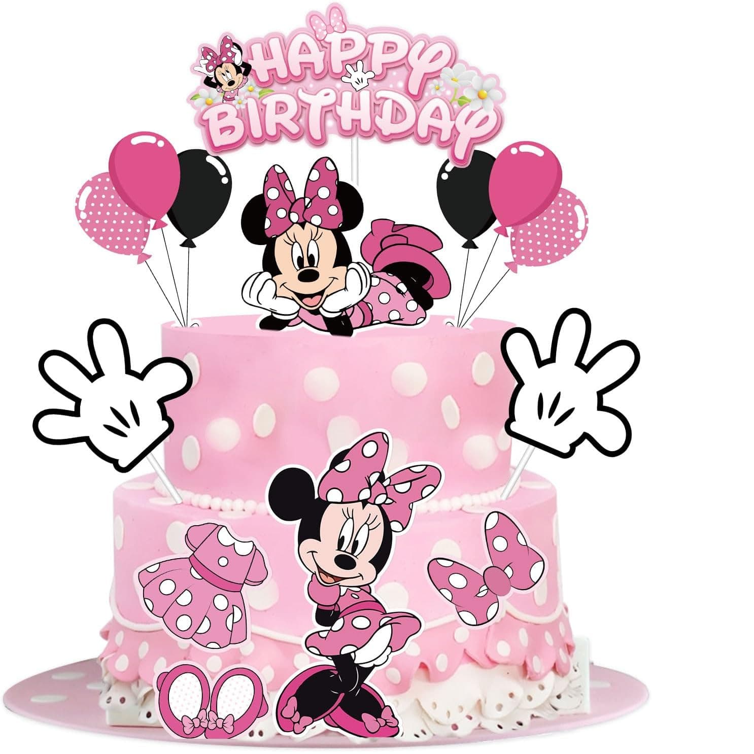 Disney Minnie Princess Cake Insert Card 10PCS Birthday Party Mickey Minnie Theme Cake Insert Card