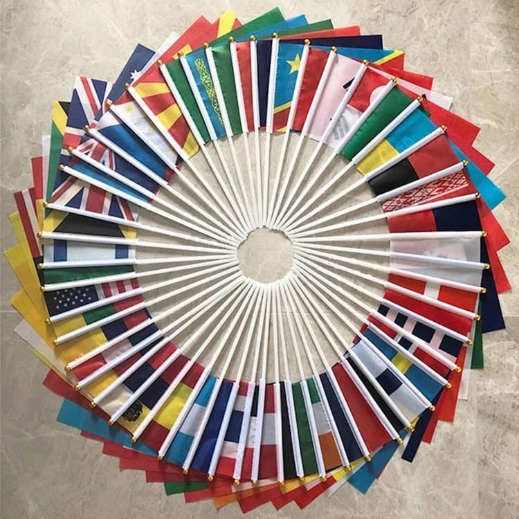 2026 USA-Canada-Mexico World Cup Cheer Hand Waving Flag, National Flags of Countries Worldwide, Wholesale and Retail Color Flags
