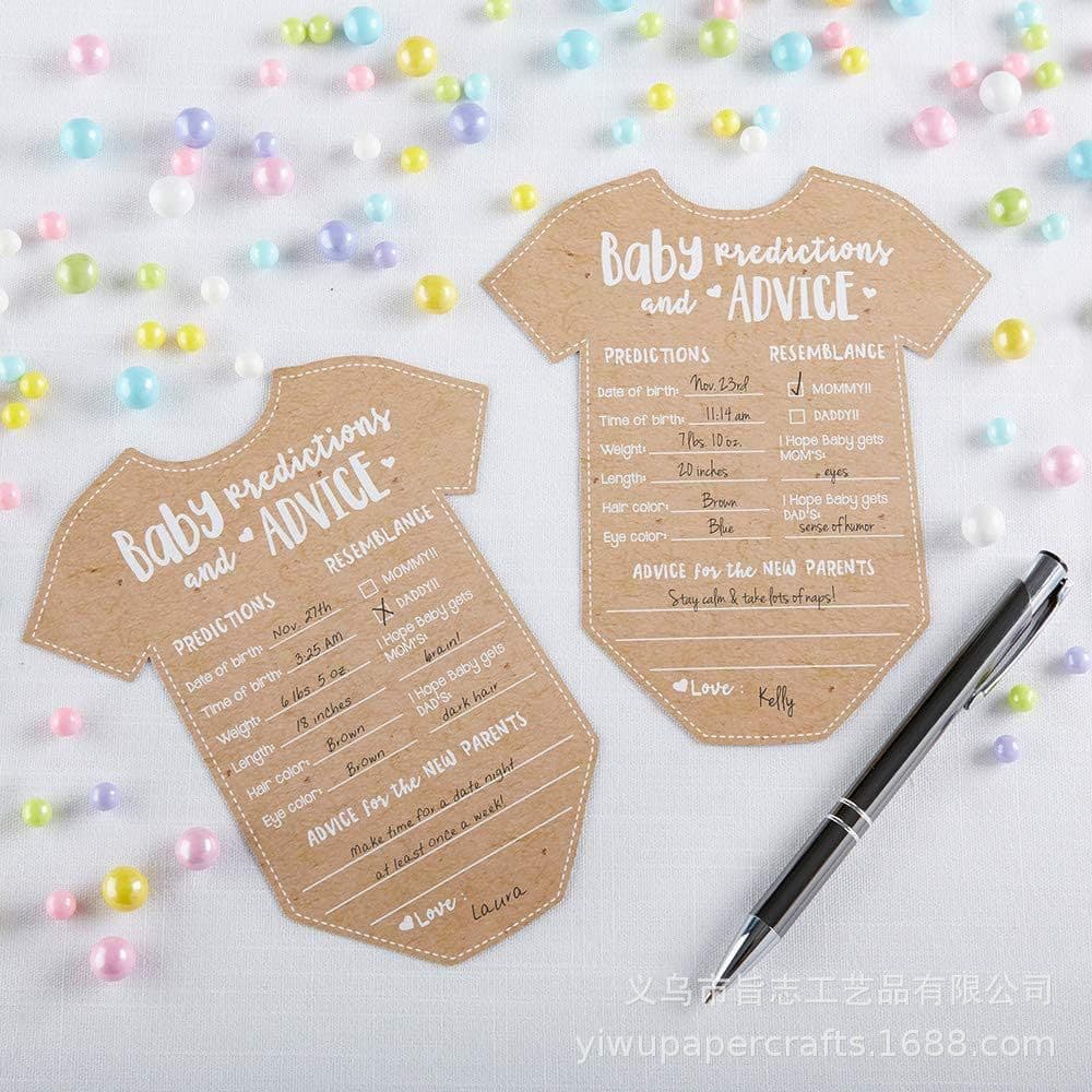 Baby Shower Kraft Paper Baby Advice Blessing Prediction Cards