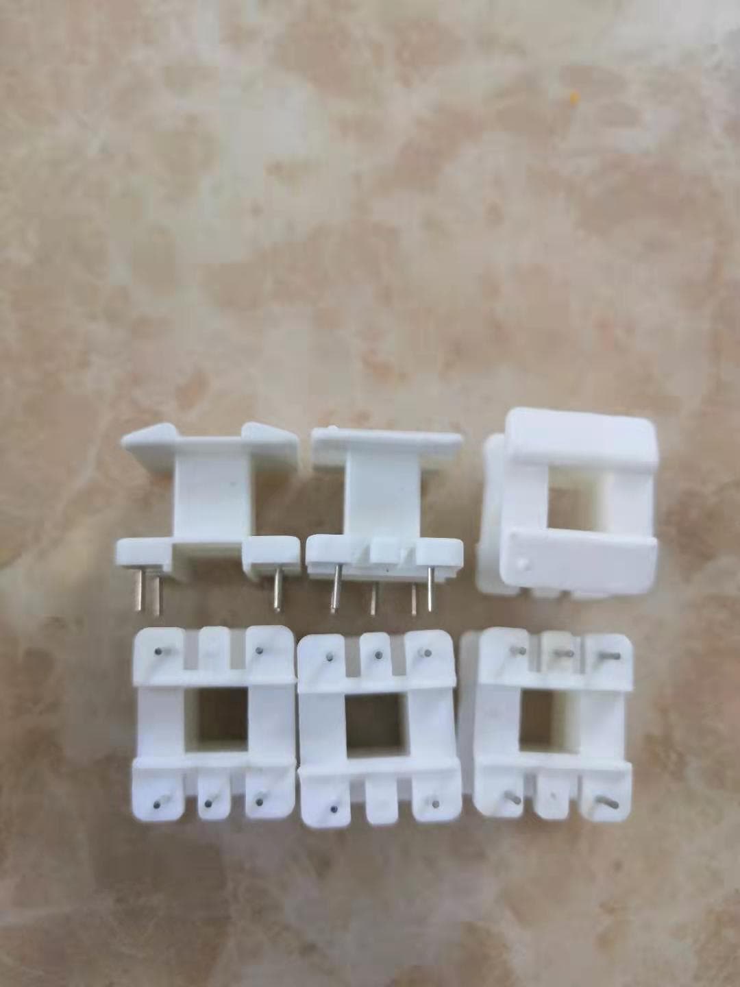 EI2407 I-Type Vertical 3+3, Pin Pitch 5, Row Spacing 15, White PBT, Pin Base Bobbin for Audio and Power EI24