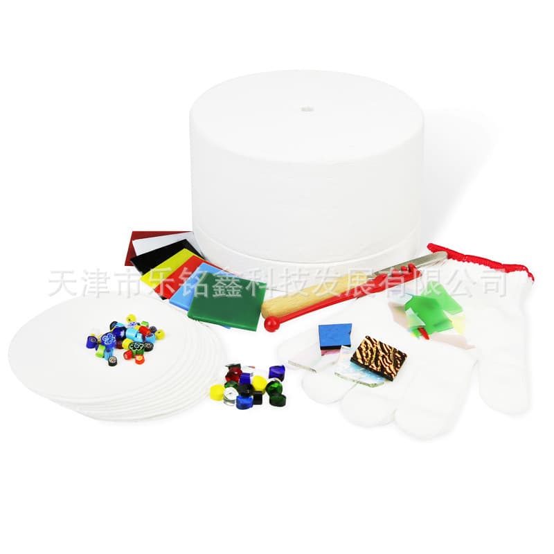[Large Kiln 10-Piece Set] DIY Art Handmade Colored Glass Jewelry Round Kiln Ceramic Furnace