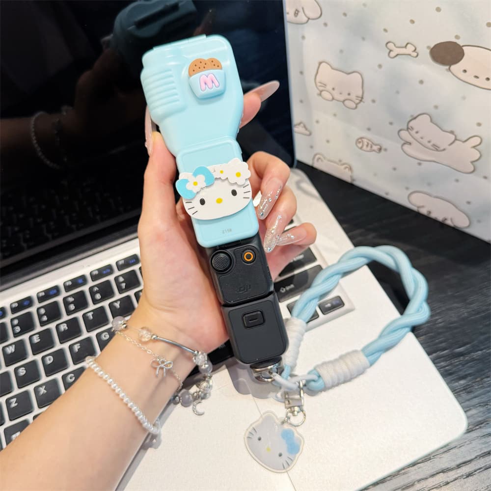 Cherry Hello Kitty DJI Pocket 3 Clip-On Case, Cartoon Camera Protective Cover for DJI Pocket 4