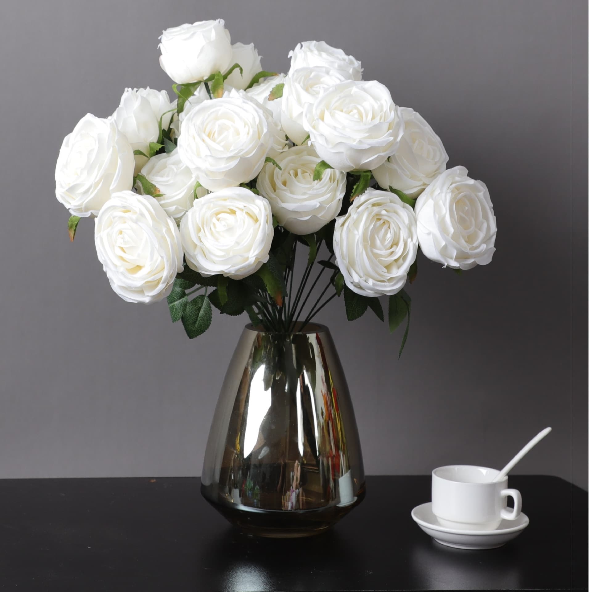 Artificial Wedding Rose Silk Bouquet, Fake Flowers for Wedding Party Decoration, Temu Dropshipping, Milky White