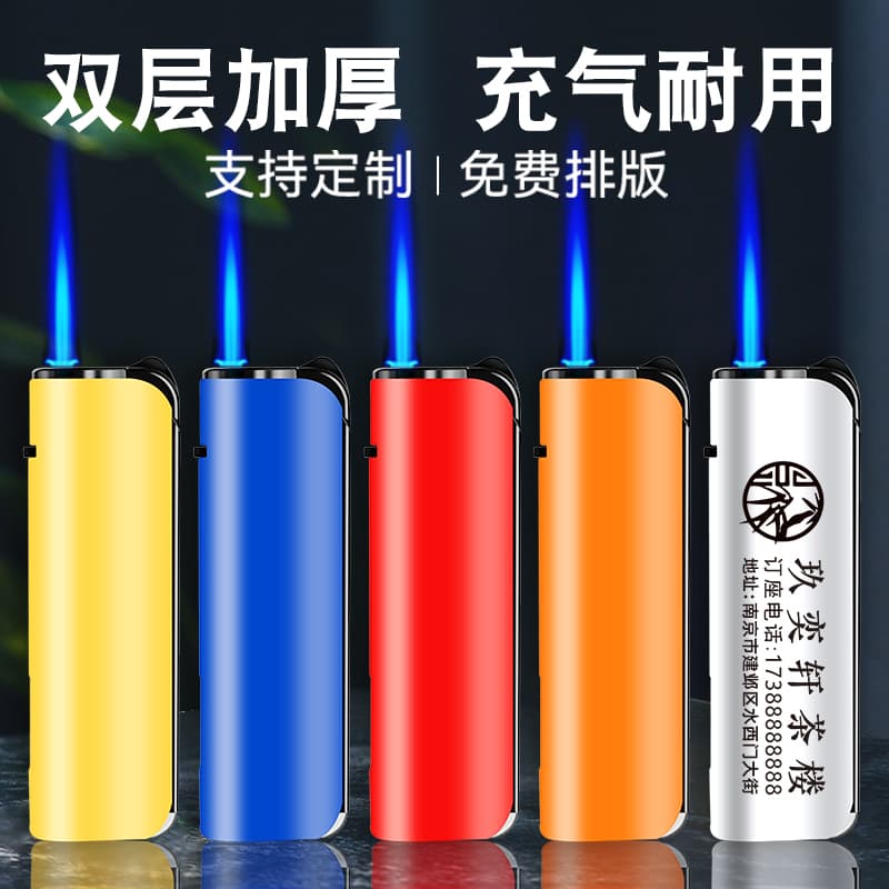 Factory wholesale customizable matte finish flint lighters, printed with creative advertisements, metal windproof lighters.