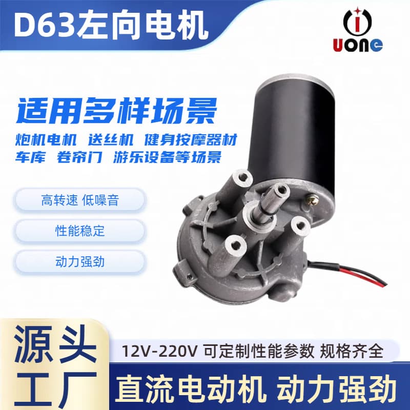 D63 Left Reduction Motor, Cannon Motor Low Noise Motor 24V Automatic Lift Speed Control Turbine Motor Custom