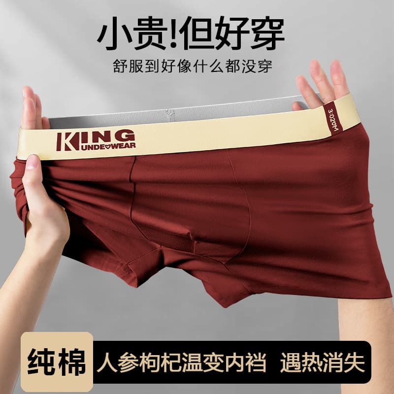 Men's underwear men's pure cotton antibacterial boxer briefs 2026 new style youth boys breathable boxer shorts