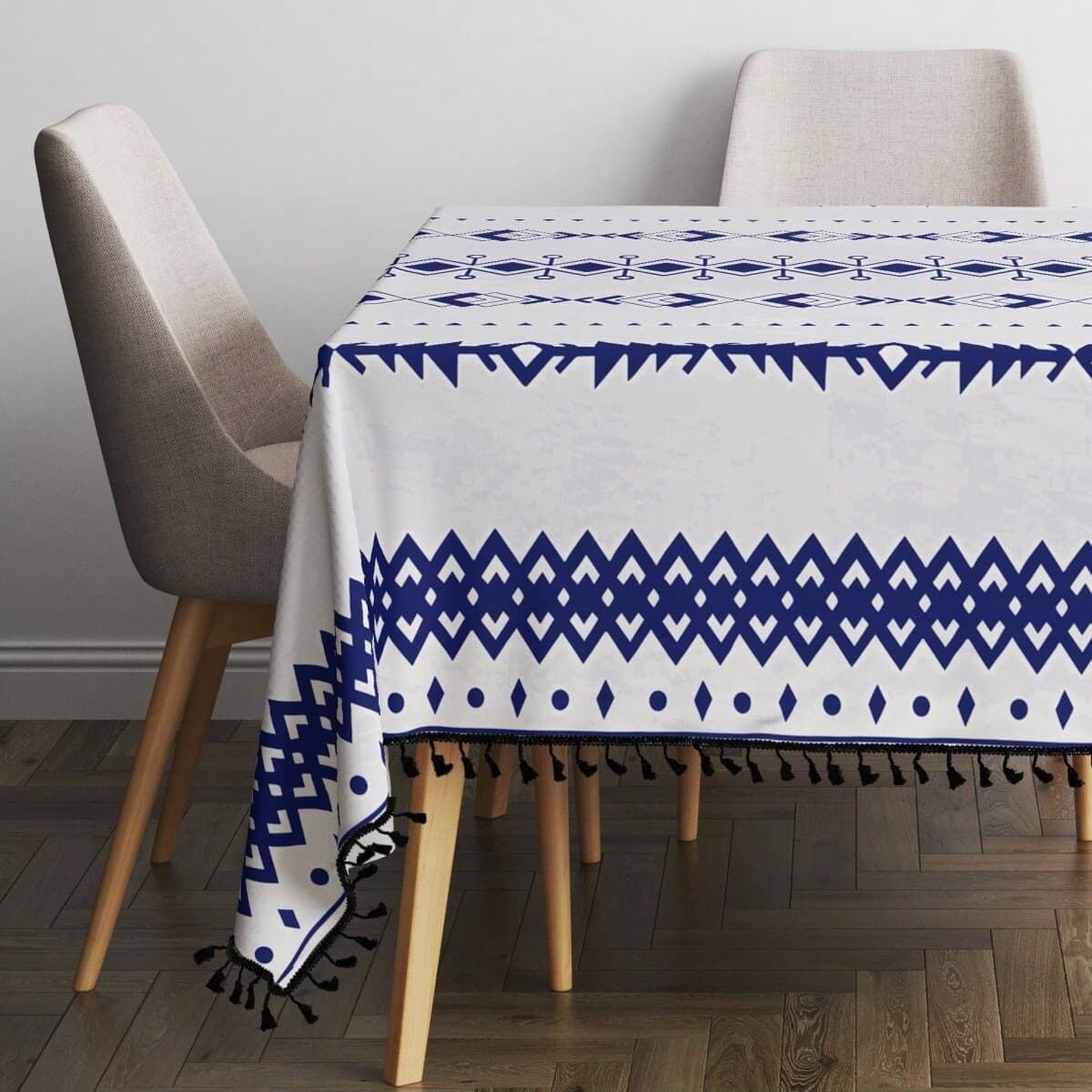 Nordic Style Bohemian Tassel Tablecloth Ethnic Floral Edge Coffee Table Dining Table Cloth Printed Tassel Table Cover