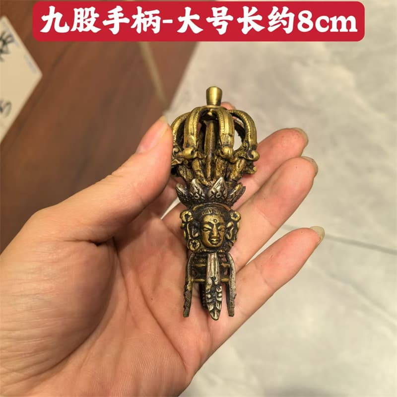 Nepal Vajra bell and pestle accessories three-pronged bell nine-strand bell and pestle pendant large carved bell and pestle copper bell