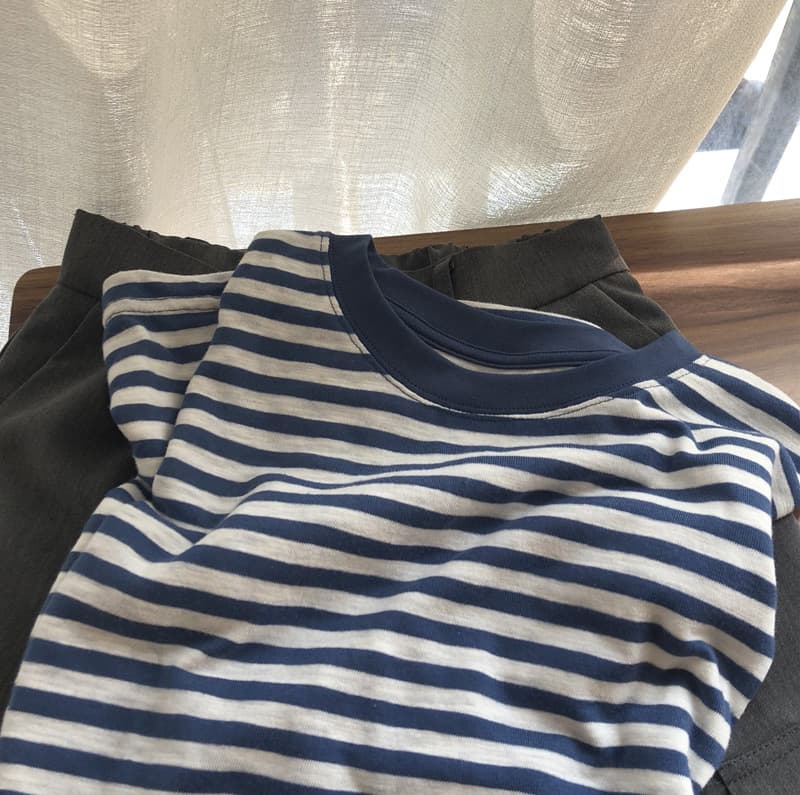 Distressed Slim Fit Cotton T-Shirt Women's Fresh Versatile White Casual Shirt Round Neck Striped Short Sleeves Tops