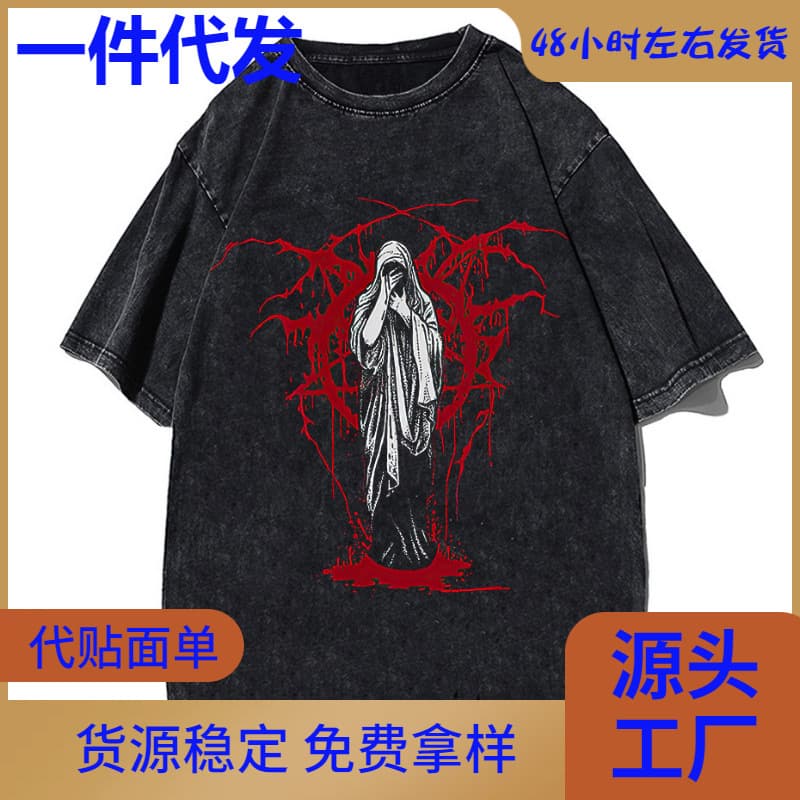 Summer Men T-shirt Punk Harajuku Loose Goth Vintage T Shirt