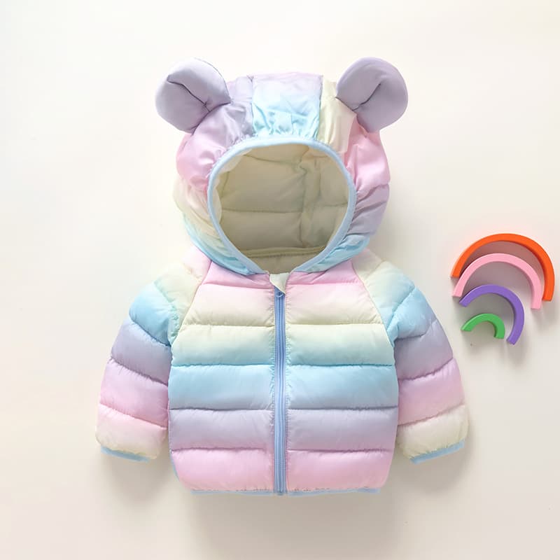 Warm Printed Hooded Cotton Jacket for Children 0-5 Years Old Boys Girls Baby Clothes Autumn Winter Casual Soft Polyester Fiber