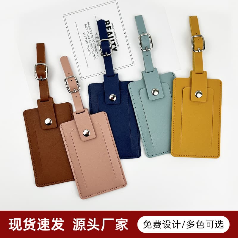 Leather Travel Luggage Tag, Boarding Pass Hanger, PU Leather Baggage Tag for Suitcase Identification