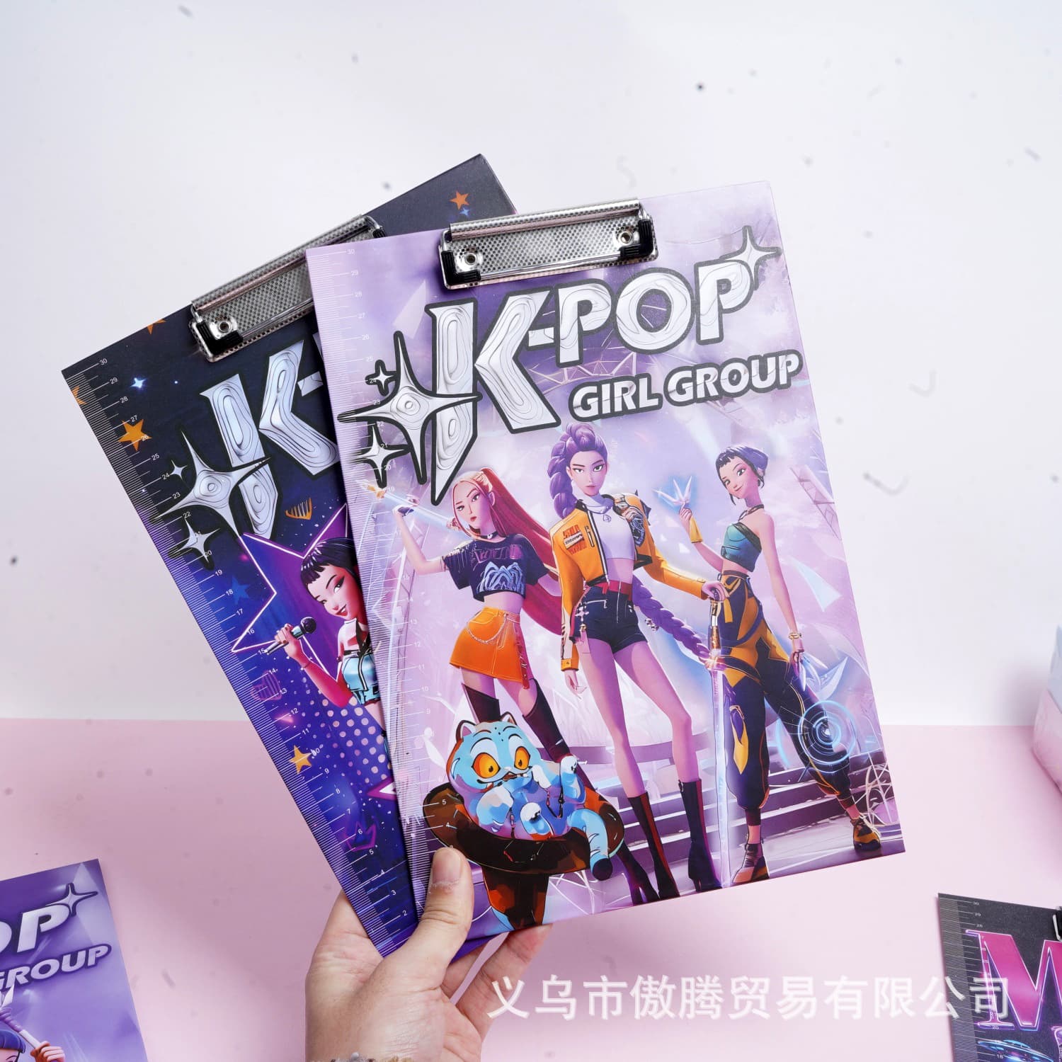 Cartoon Best-selling Huntress Girl Group A4 Clipboard Creative High-appearance K-POP Acrylic Clip Board Student Writing Pad
