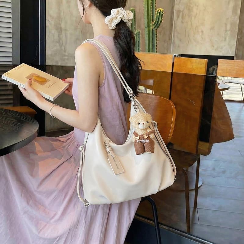 Relaxed Soft Leather Underarm Bag Women New Fashion Commute Shoulder Crossbody Bag Lazy Style Ins Tote Bag