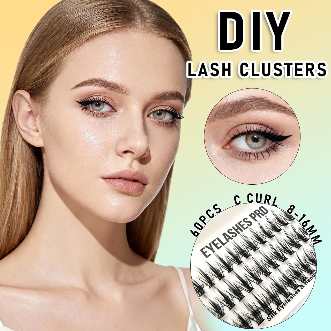 Makeup Artist False Eyelashes MU003 Segmented False Eyelashes Natural Long Imported Fiber Plastic Black Stem Cross Style