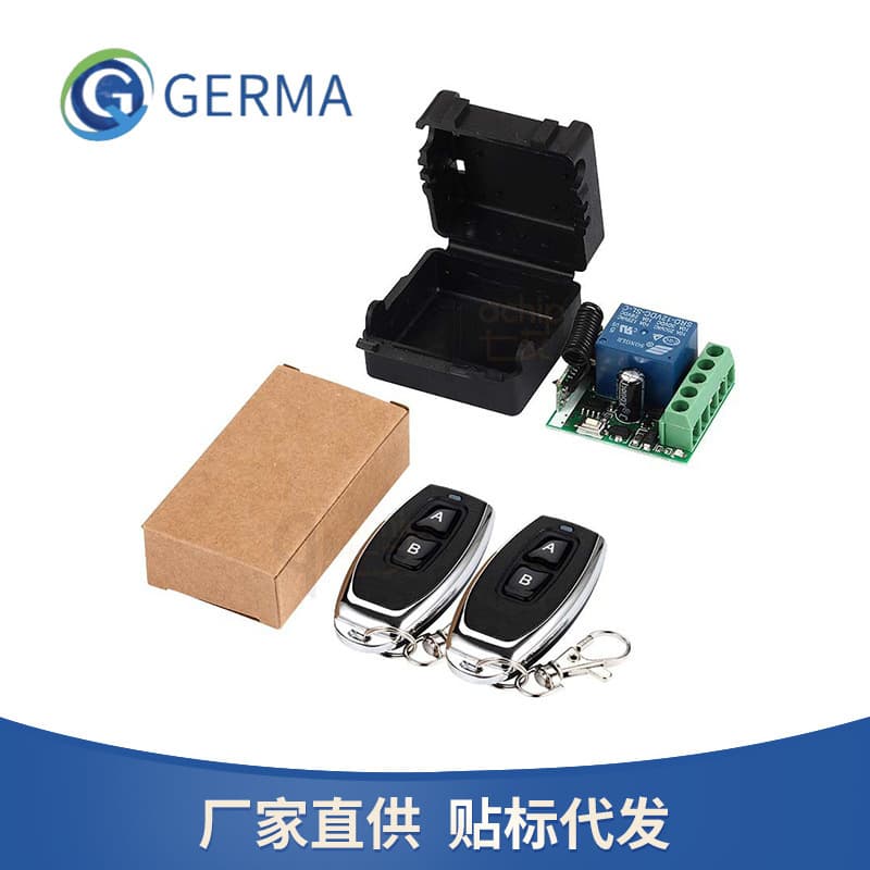 DC 12V 1CH RF Wireless Remote Control Relay Delay Switch Board with 433MHz Two-Button Remote