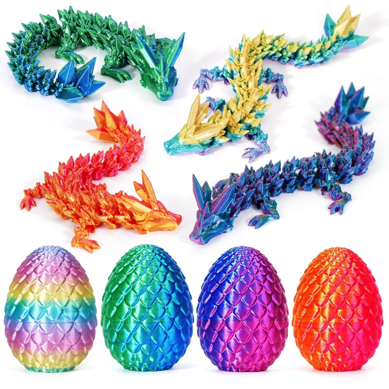 Amazon Hot Selling 3D Printed Dragon Egg Chinese Year of the Dragon Children's Toys Creative Ornaments Jointed Dragon Foreign Trade Hot Products