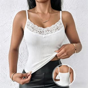 Sexy Lace Camisole Top for Women, Slim Fit, Backless Design, Inner Wear or Outerwear, Cross-Border Plus Size Camisole