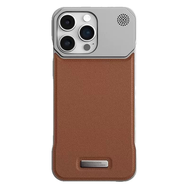 Compatible with iPhone 17 Pro Metal Frameless Aroma Magnetic Phone Case for Apple 16 Pro Leather Anti-Drop Protective Cover